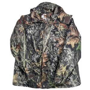 Gamehide Mossy Oak Breakup Camo Hunting Jacket Hooded Insulated Men L